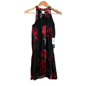 NWT! As U Wish floral velvet sleeveless dress